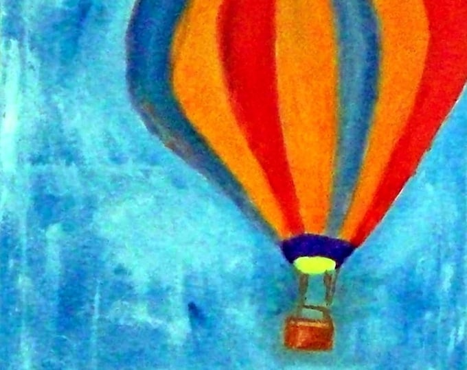 2019 10_Heiair balloon in the sky, oil painting, hot air balloon, summer, landscape painting, modern painting, oil painting, oil painting, wall art