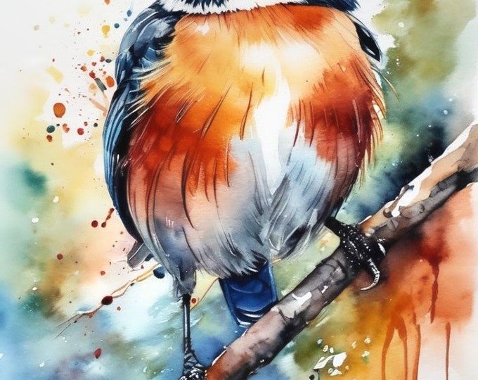 EAP21-AiA_ä 4- Bird Painting, Artprint from Original Oil Painting by Armin Behnert Art, Oil Art, Bird Fine Art Painting, Art Print, Tree