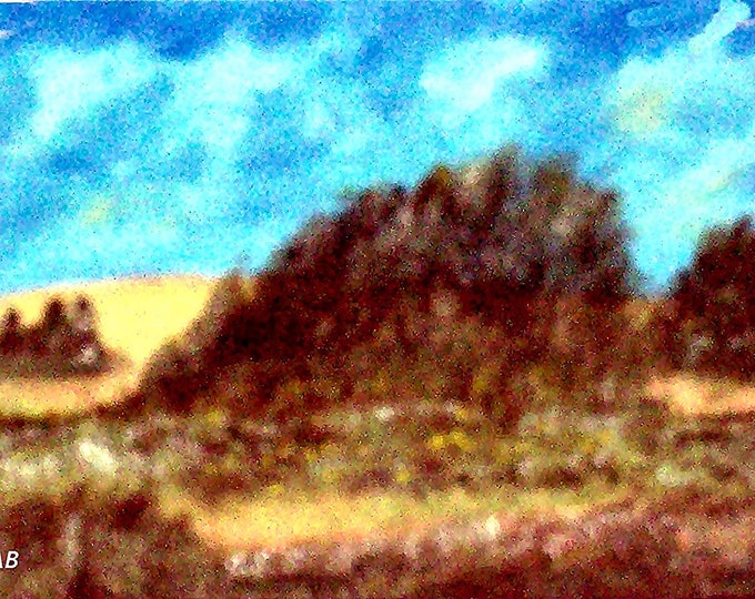 2018#48_Felder and meadows, oil paintings, trees, forest, meadow, grass, field, flowers, bushes, landscape, oil painting, oil painting