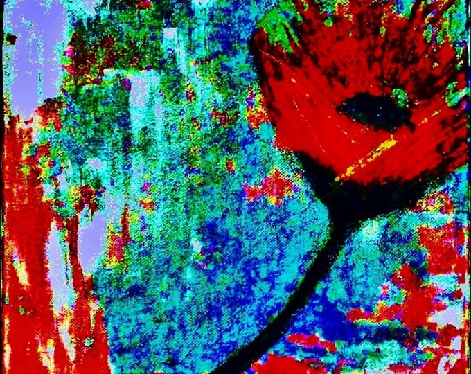 2017#55_Abstrakte flower, poppy, abstract painting, mixed technique, pastel crayon, acrylic paint, mixed technology painting, floral painting
