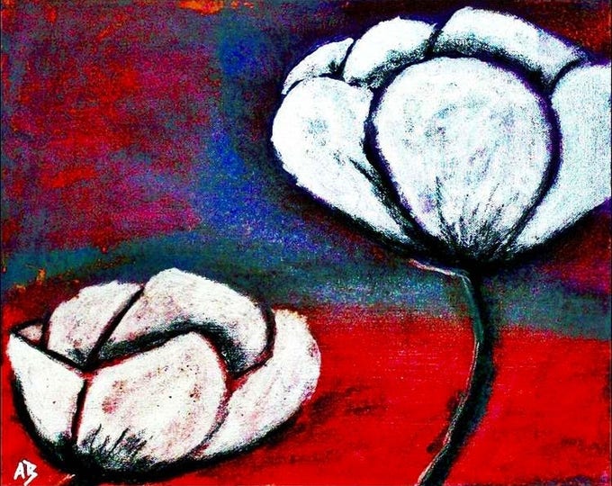 2017#52_Abstrakte floral painting mixing technique Modern Paint-Flutla-silb-poppy pastel Cretaceous acrylic color mixing technique mold, acrylic according to ld