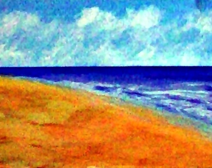 2019 15_Strandlandschaft, Seascape, Mixed Media Painting, Beach, Sand, Waves, Sky, Clouds, Landscape, Pastel Painting