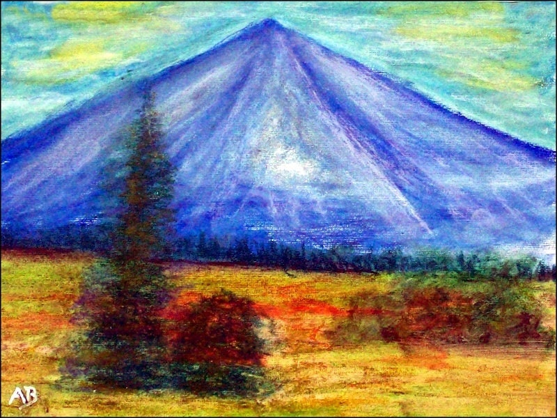 Impressionist Oil Pastel Landscape