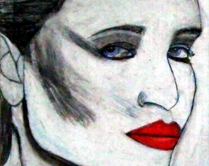 2019 13_Frauenportrait, Passtell painting, woman, modern painting, abstracted painting, pastel painting, pastel painting, portrait, modern art