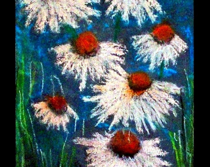 2017#53_Daisy Flowers daisy pastel painting floral still floral image-modern painting pastel paelway painting