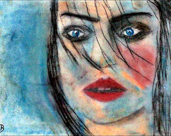 2018#30_Frauenportrait, pastel painting, figurative, woman, woman, girl, feminist, pastel painting, noderne painting, pastel painting