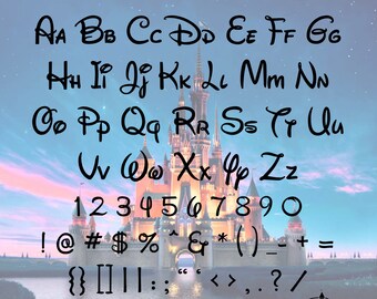 Disney OpenType Font, Walt Disney font, Disney, Disney alphabet, calligraphy font. NO DRAG & DROP!