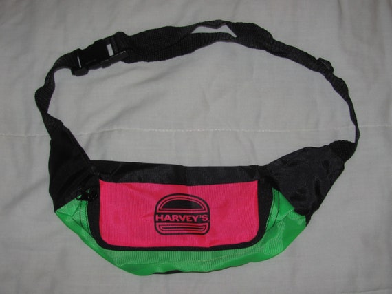 Vintage Harvey's Fanny Pack - Bright Pink, Green,… - image 2