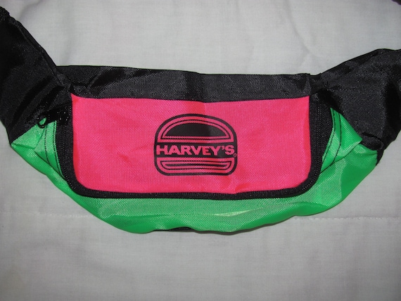 Vintage Harvey's Fanny Pack - Bright Pink, Green,… - image 1