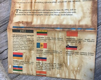 Atlas World Map - Tea Stained