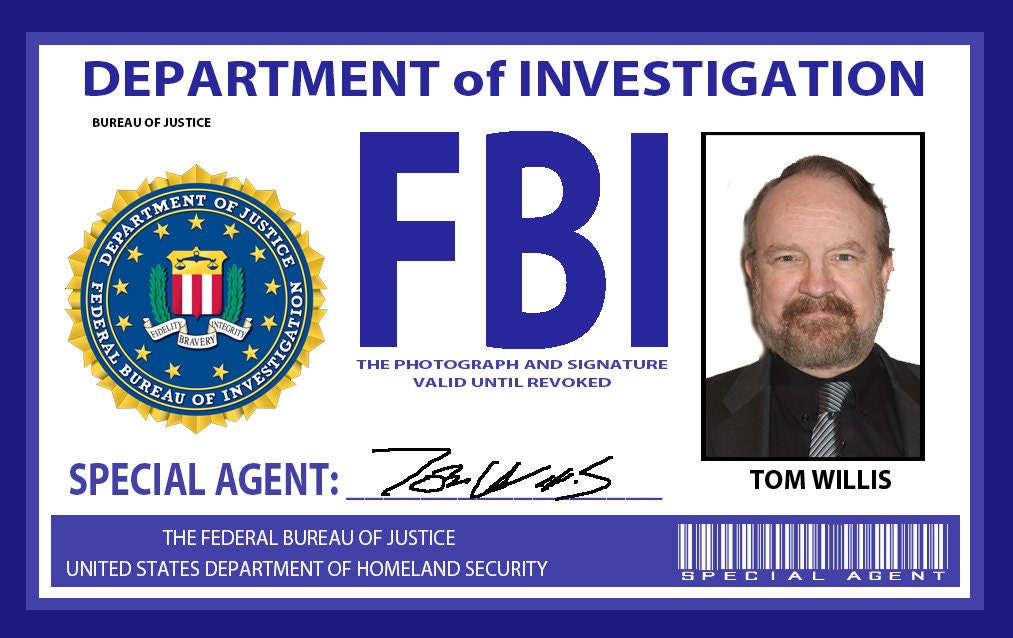 Supernatural FBI prob ID Badge with Bobby Singer AKA Agent Etsy