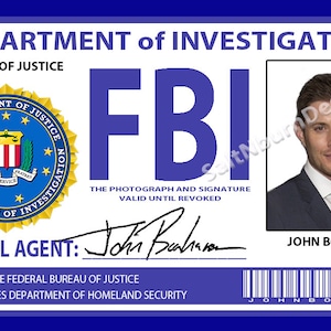 Supernatural FBI Badge &quot;John Bonham&quot; AKA Dean Winchester