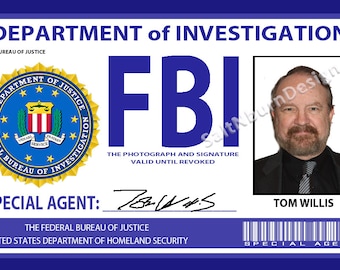 Supernatural FBI prob ID Badge with Bobby Singer AKA Agent Willis