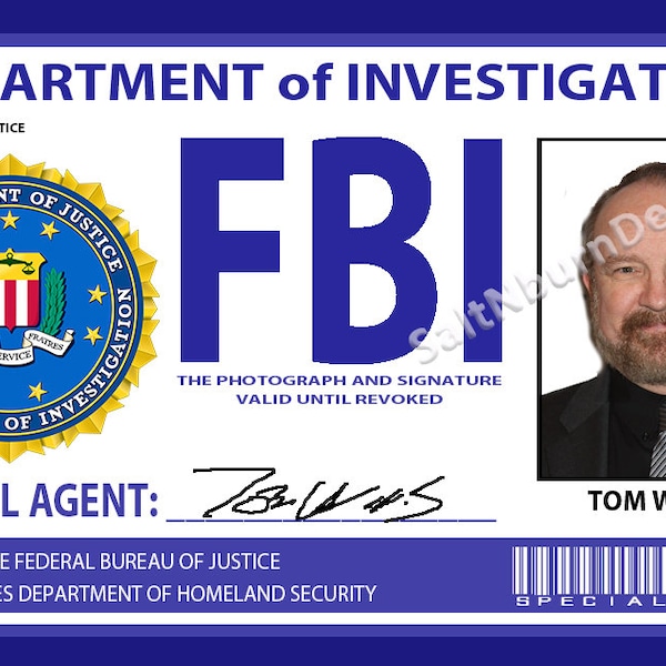 Supernatural FBI prob ID Badge with Bobby Singer AKA Agent Willis