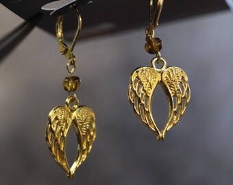 Supernatural inspired earrings:  With Castiel Angel Wings