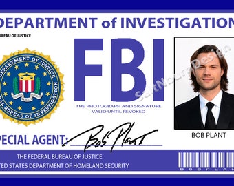 Supernatural "FBI" Badge- "Bob Plant" AKA Sam Winchester