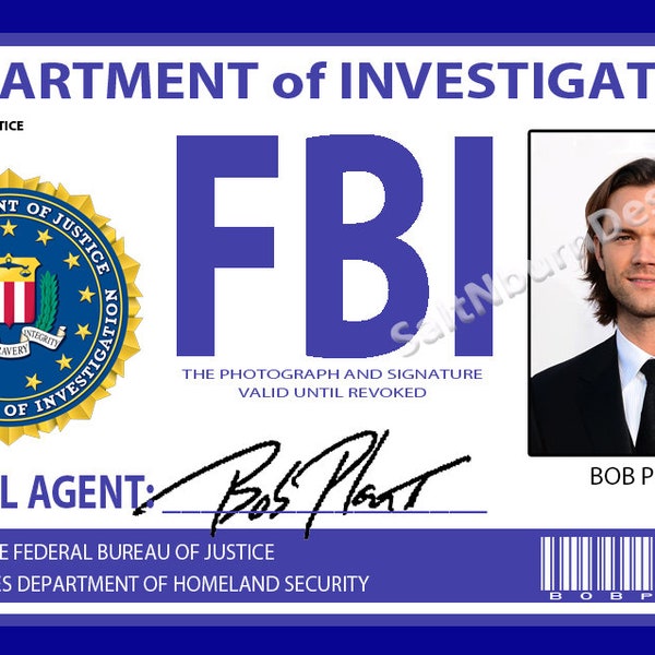 Supernatural "FBI" Badge- "Bob Plant" AKA Sam Winchester
