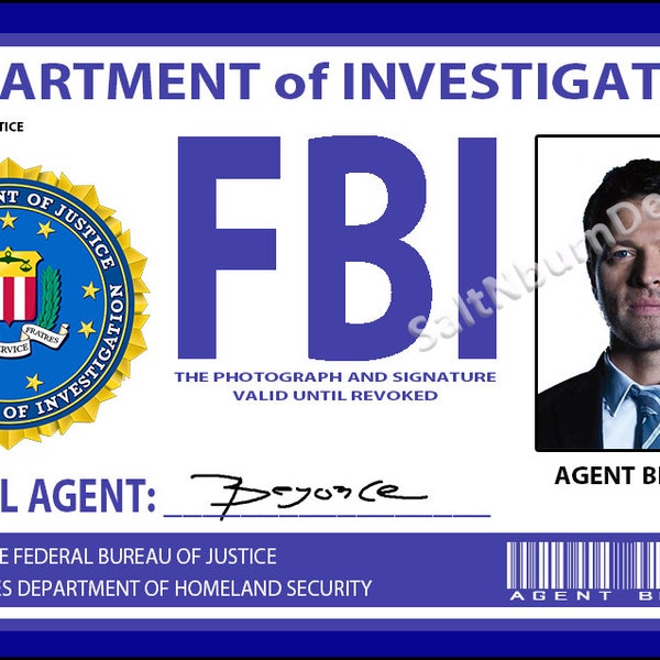 Supernatural FBI Badge "Agent Beyonce" AKA Castiel (Misha Collins)