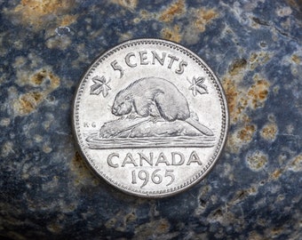 1965 Canada 5 Cents - KM# 60.1 - 100% Nickel