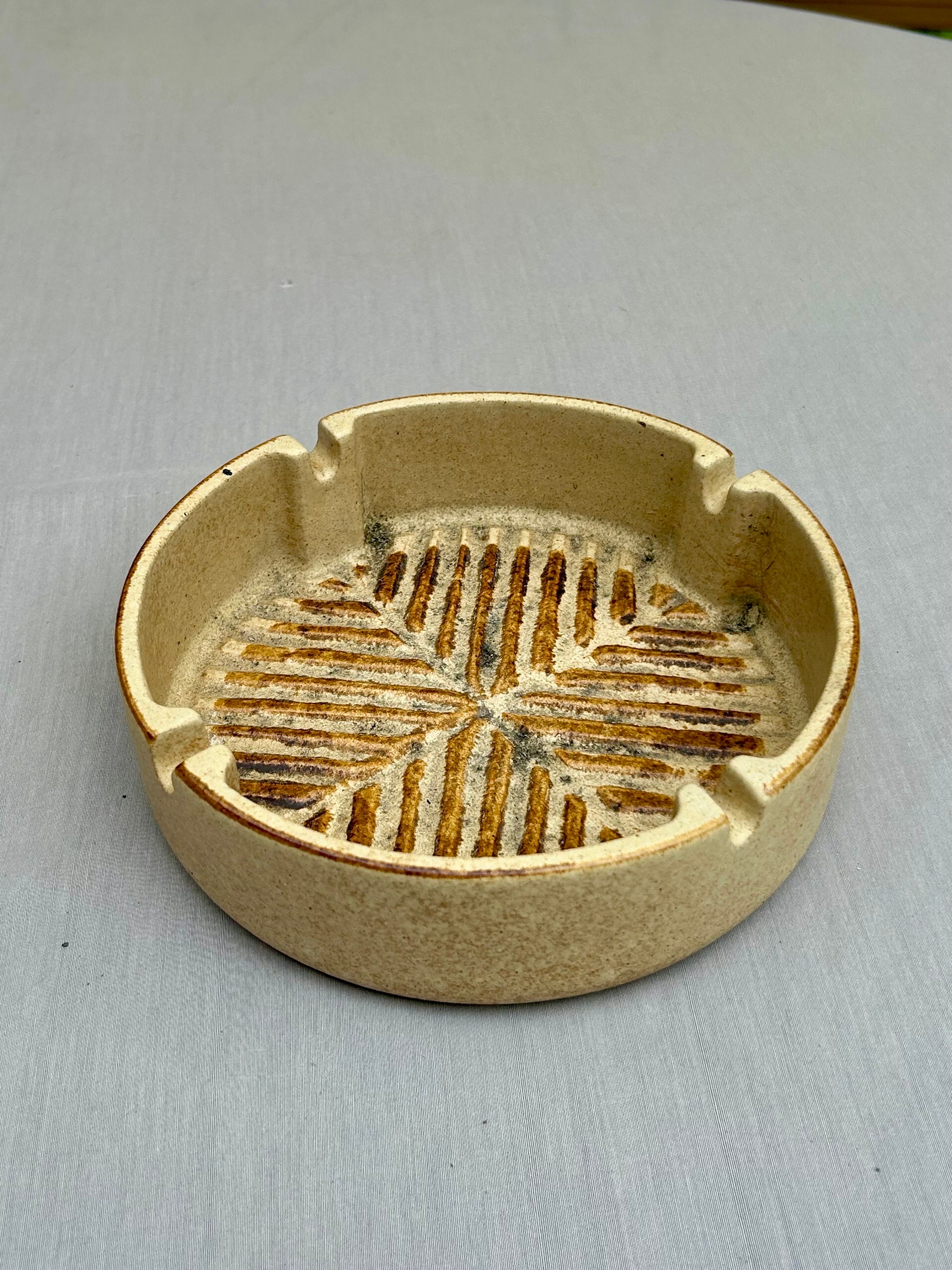 Ashtray Collection 3: Vintage Round Pottery Craft Ash Tray Yellow ...