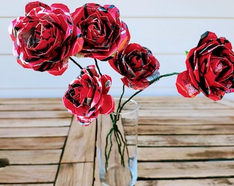 Recycled Coca Cola Can Rose - Upcycled Aluminum Flower