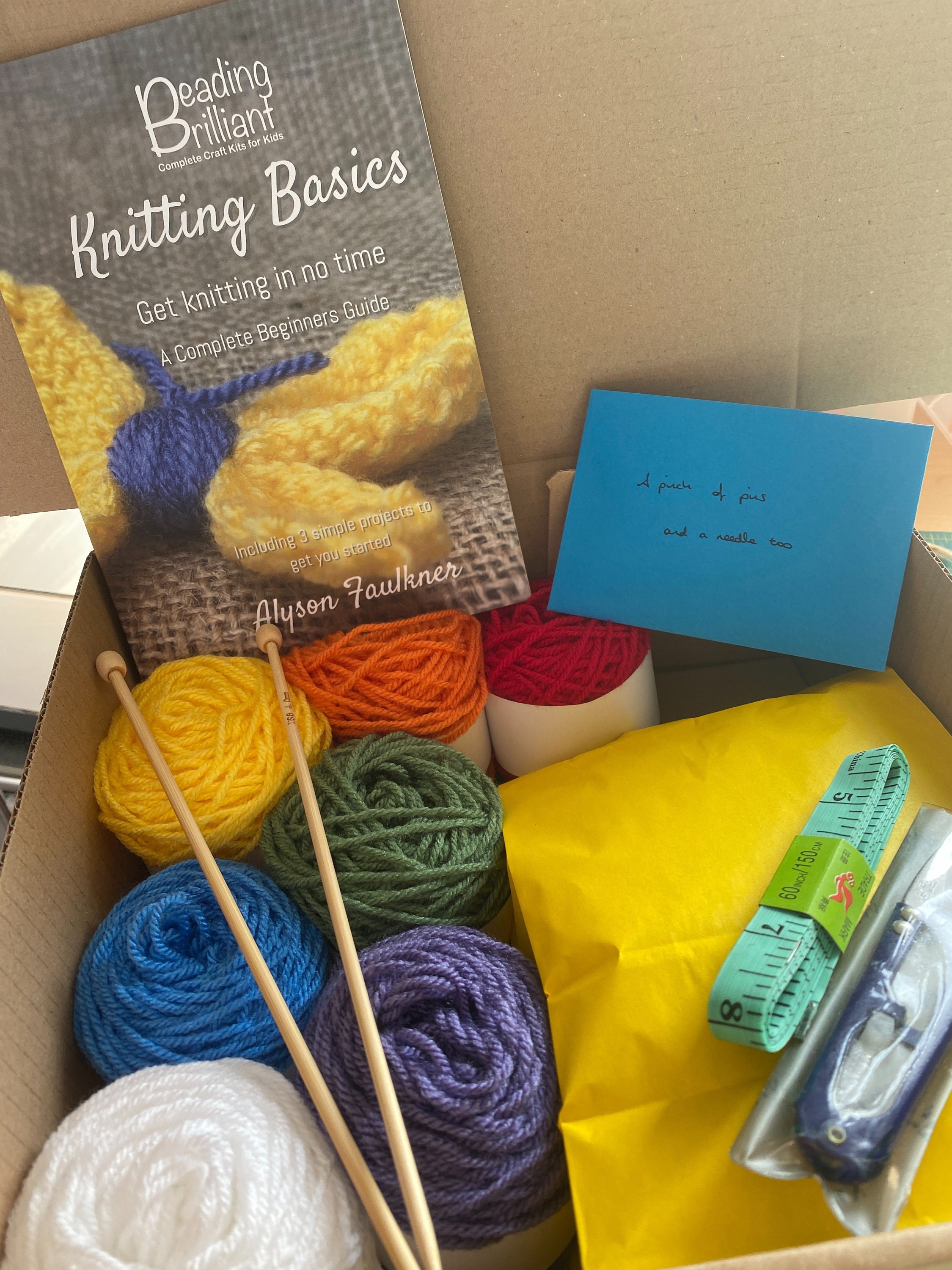 Beginners Knitting Kit. Handmade Kit. Contains Everything You'll Need