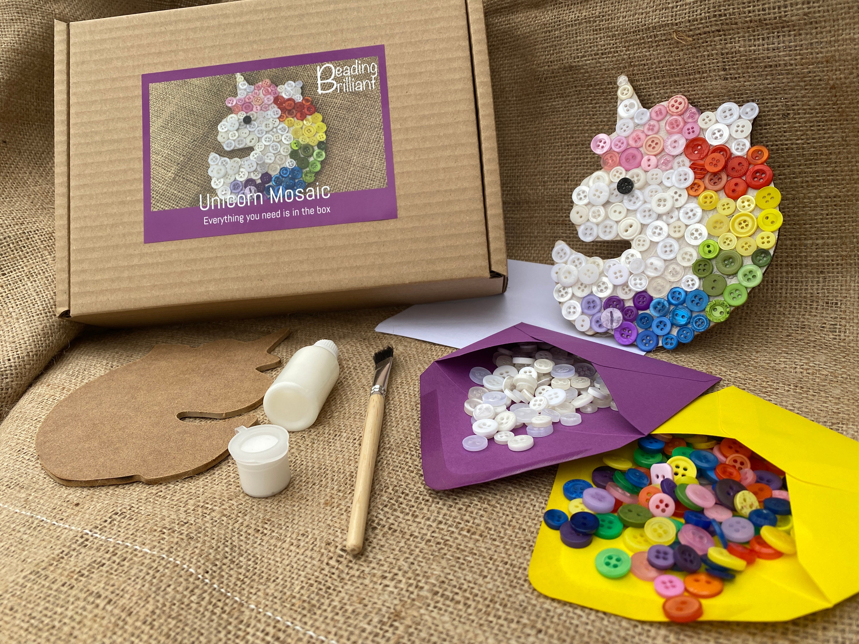 Mosaic Unicorn Kit, Make A Mosaic Kit, Mosaic Activity Birthday Gift,  Activity Eva Foam, Kids Craft, Wooden Rainbow Unicorn Kit Personalised 