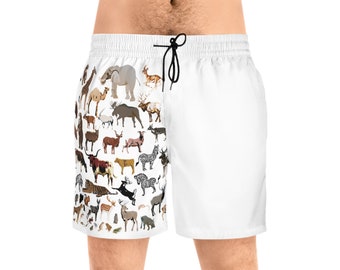 Mittellange Badeshorts für Herren (AOP)