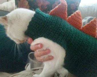 Crochet Cat or Small Dog Dinosaur Sweater Costume