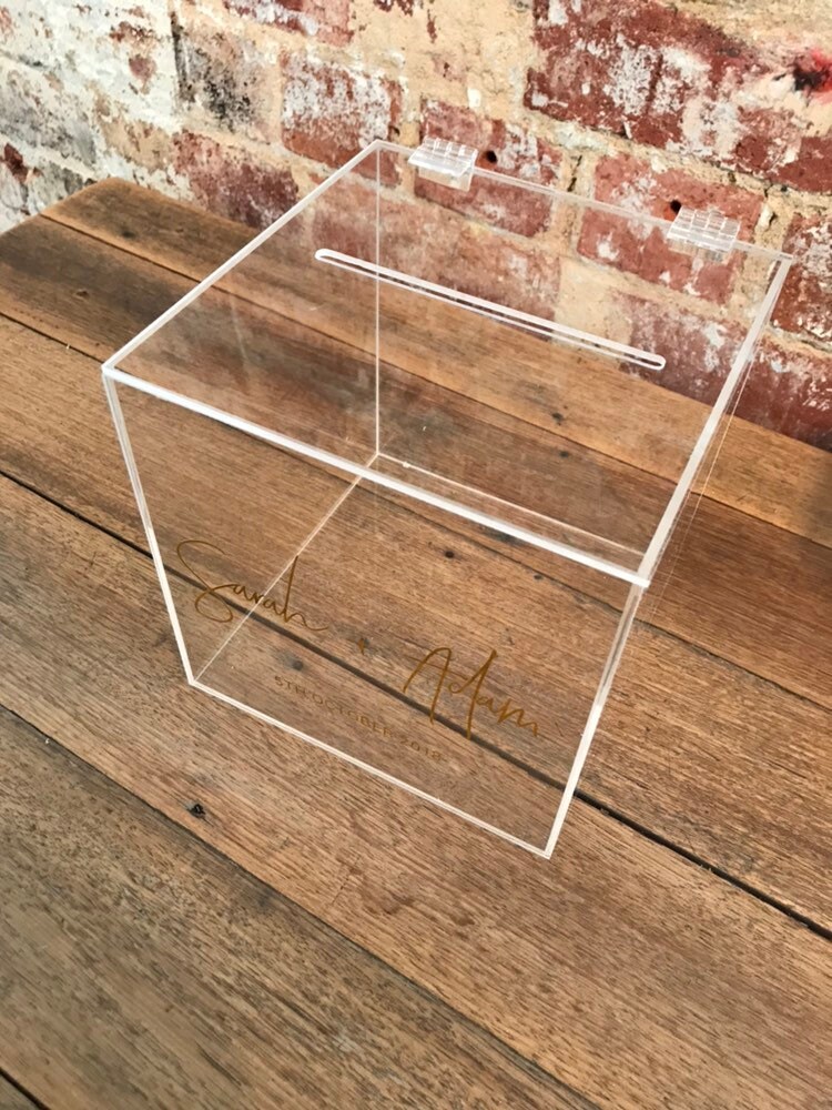 Clear Acrylic Cards Box with Gold Foil Clear Wishing Well Etsy