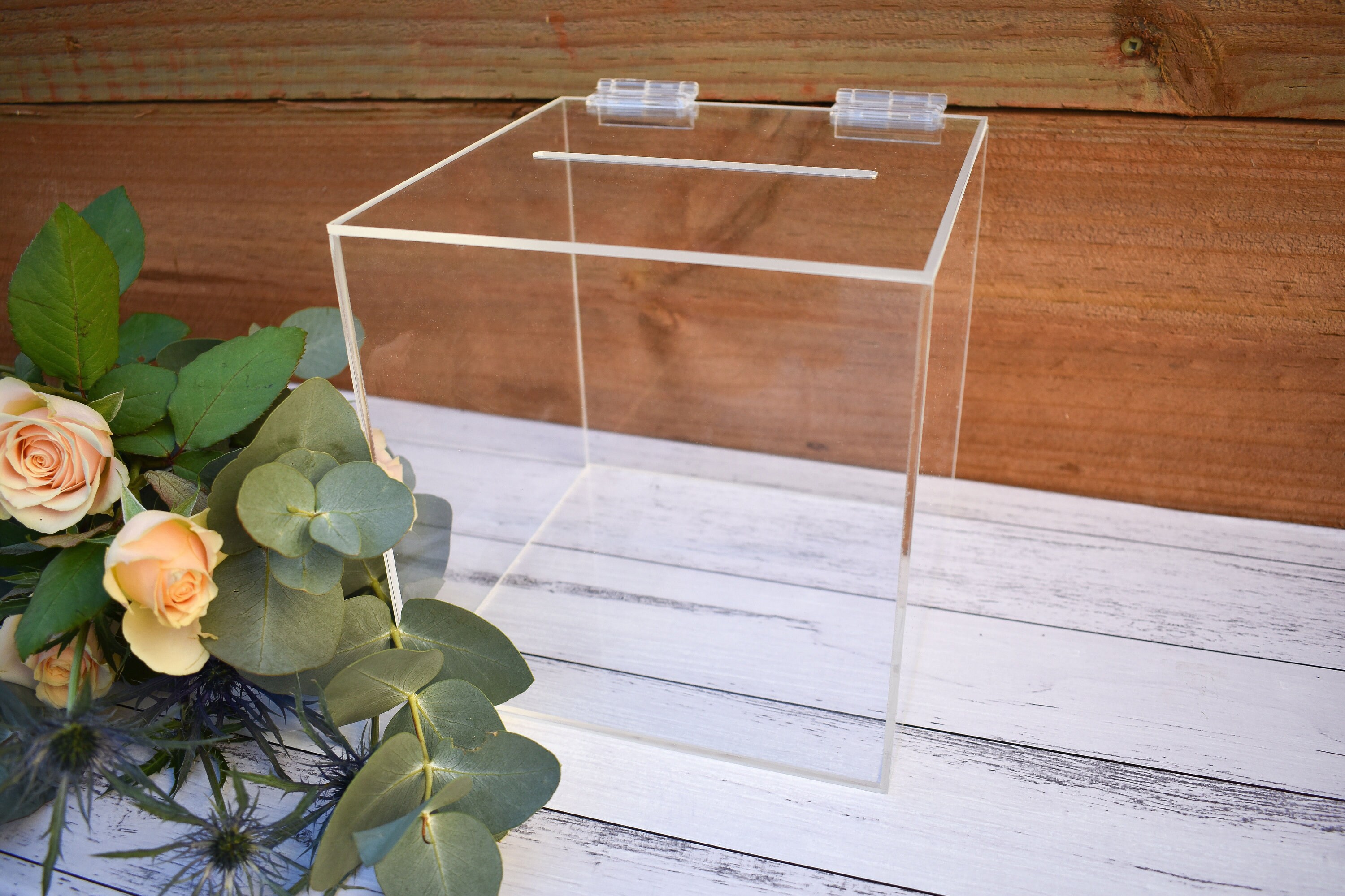 Clear Acrylic Cards Box with Gold Foil Clear Wishing Well Etsy