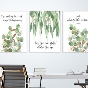 Counselor Therapist Office Decor Gifts, Eucalyptus Digital Prints Wall Art - C S Lewis Quotes Inspirational Printable YOU PRINT 40956