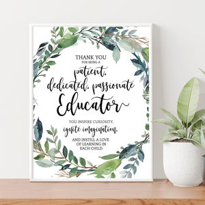 Éducateur Merci Art Mural Impressions Numériques - Cadeau d’appréciation de l’enseignant, Décor mural inspirant Imprimable YOU PRINT 41087