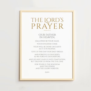 The Lords Prayer, Christian Wall Art, Our Father in Heaven - great as Instant Download Birthday Gift Printable or Home Decor YOU PRINT 40620