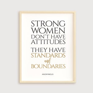 Starke Frau Inspiration Charakter Zitat Wand Kunst Digitaldruck - Positive Typografie Poster Druckbare Geschenk YOU PRINT 41241