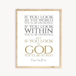 Corrie Ten Boom Wall Art Quote, Look At God Positive Faith Saying - Digital Large Prints, Christian Home Poster, Room Decor YOU PRINT 41207