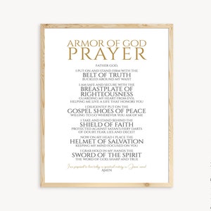 Armor Of God, Christian Spiritual Warfare Prayer Wall Art - Victorious Christian Living Quotes, perfect as Printable Gifts YOU PRINT 40557