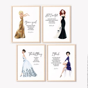 Audrey Hepburn Gifts, Marilyn Monroe Print, Vintage Hollywood Wall Art, Movie Stars Printable as Home Theater Decor YOU PRINT 41159