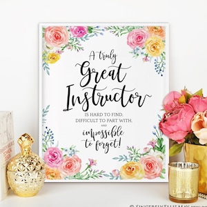 Instructor Gift, Appreciation Sign Gifts for Nursing, Clinical, Yoga, Fitness, Music Instructors etc - great as Thank You YOU PRINT 40381