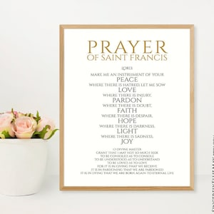 Prayer Of St Francis Wall Art - Saint Francis Of Assisi Social Justice Quote Christian Poster Sign Religious Printable YOU PRINT 40717