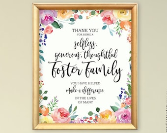 Cadeaux de remerciement pour les familles d'accueil, parfaits comme affiche d'art mural pour les parents de familles d'accueil, cadeau de remerciement imprimable que vous imprimez 40479