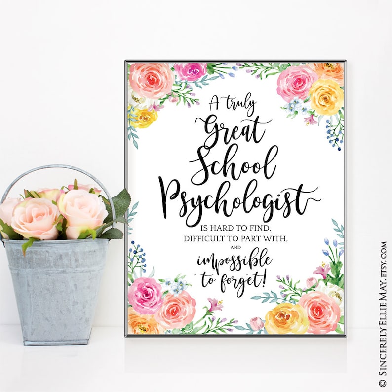 School Psychologist Appreciation Gifts Psychology Wall Art Etsy Australia