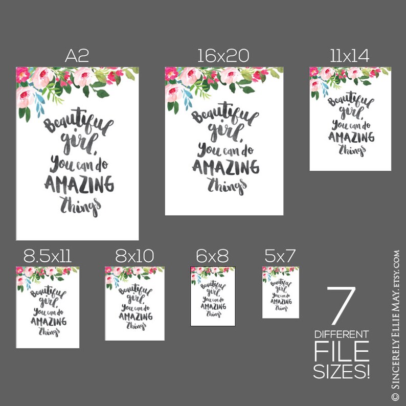 Baby Girl Quote Wall Art Beautiful Girl You Can Do Amazing Etsy Australia