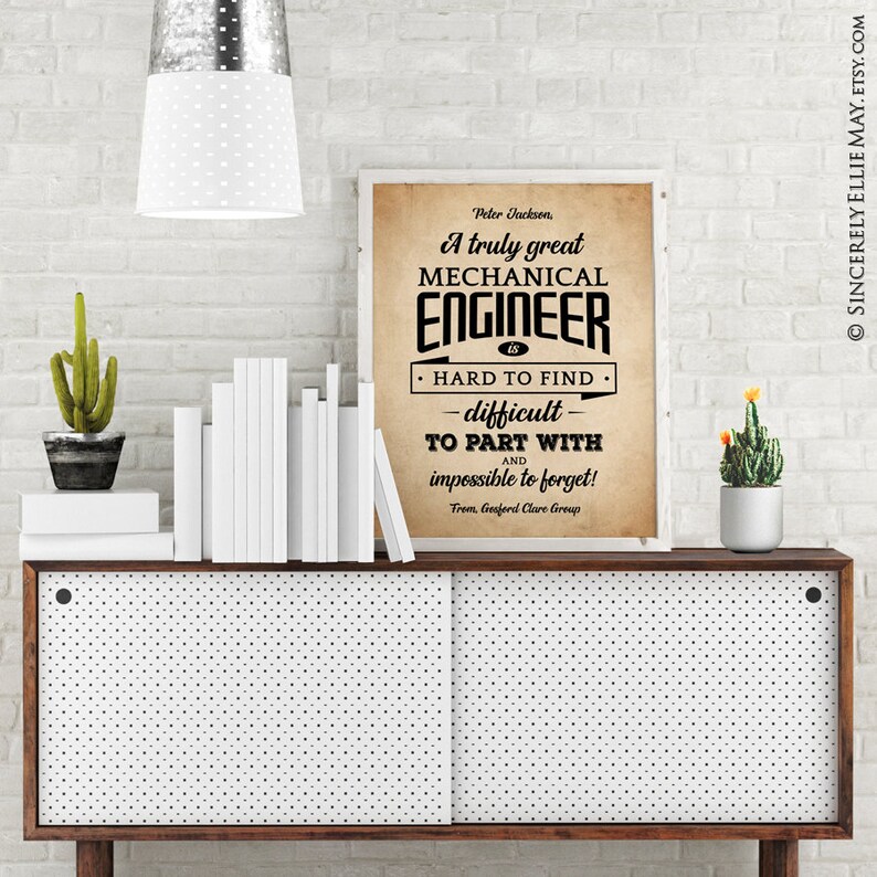 Mechanical Engineer Gifts Custom Names Appreciation Quote Etsy Australia