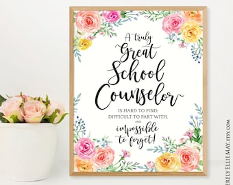 School Counselor Office Wall Decor Afdrukbare en kaart geschenken - Therapeut Werk Waardering Quote als Dank U PRINT 40638