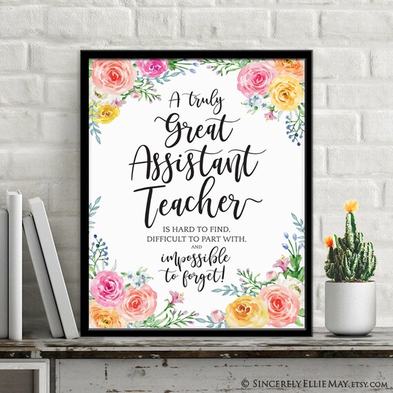 Assistant Teacher Thank You Gifts YOU PRINT Wall Art Etsy