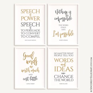 Speech Language Pathologist Gifts, Speech Therapist Wall Art Decor SLP Digital Prints -  Therapy Poster Printable Set of 4 YOU PRINT 40809