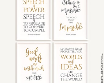Speech Language Pathologist Gifts, Speech Therapist Wall Art Decor SLP Digital Prints -  Therapy Poster Printable Set of 4 YOU PRINT 40809