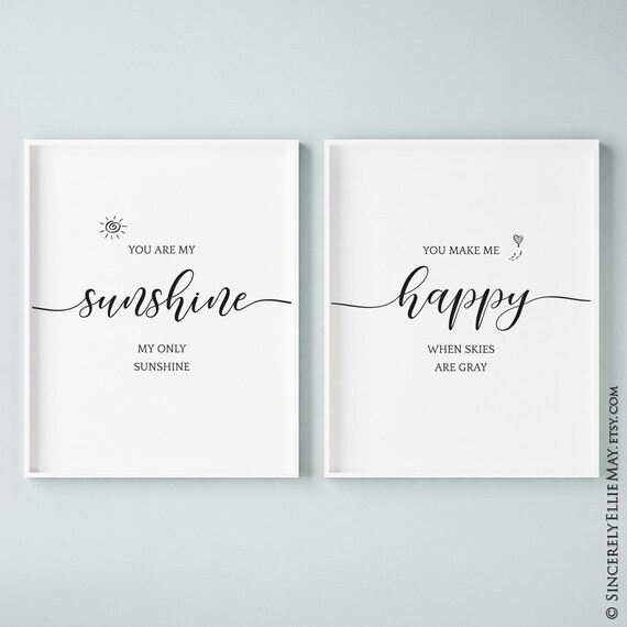 You Are My Sunshine Girl Nursery Art Poster You Print Great As Baby Shower Gift Or Decorate In Baby Bedroom Nursery Living Room 40153