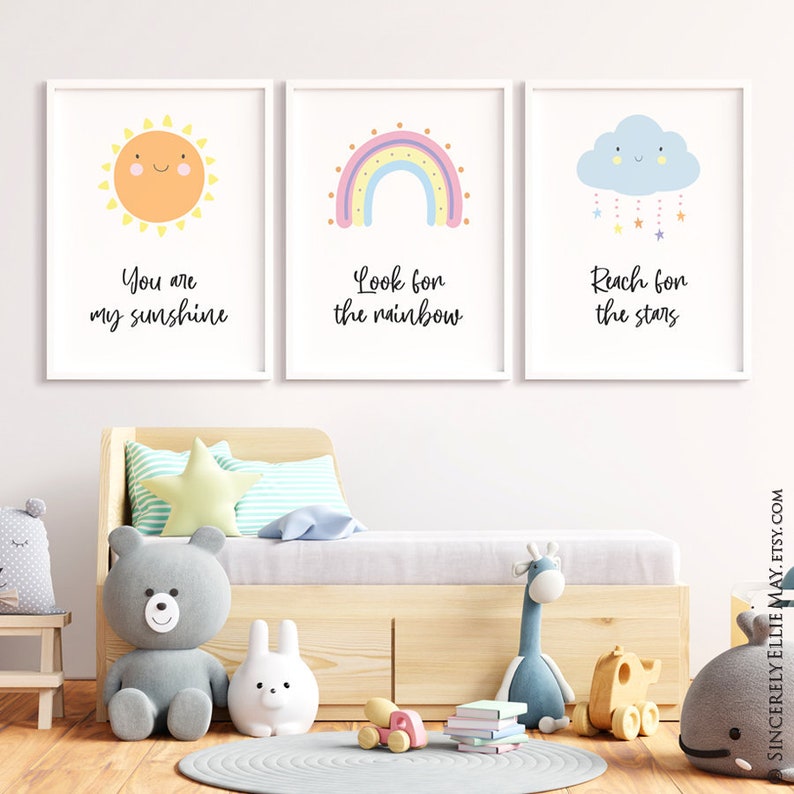 Positive Quotes Nursery Wall Art Playroom Printable Decor Etsy Australia